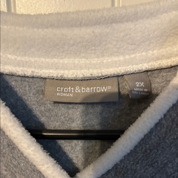 Croft & barrow Gray Snowman Embroidered Pullover 2XL - Picture 2 of 4